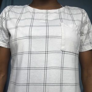 White and Black Plaid T-Shirt